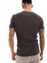 Фото #7 товара ASOS DESIGN t-shirt in crinkle fabric in brown