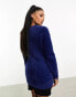 Фото #8 товара Threadbare Ivy fluffy v neck oversized jumper in navy