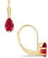 ფოტო #3 პროდუქტის Gemstone Leverback Earrings in 10K Yellow Gold