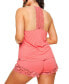 Фото #3 товара Plus Size Jacky Pajama Cami & Shorts Set