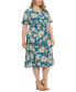 Plus Size Flutter-Sleeved Shirred Midi Dress