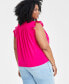 Фото #4 товара Trendy Plus Size Ruffled-Trim Sleeveless Blouse, Created for Macy's