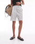 Topshop stripe tailored short in mono