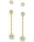 ფოტო #2 პროდუქტის 2-Pc. Set Cubic Zirconia Bezel Stud & Chain Drop Earrings, Created for Macy's