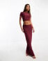 Kaiia slinky low back top co-ord in burgundy