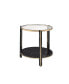 Фото #1 товара Thistle End Table, Clear Glass, Faux Black Marble & Champagne Finish