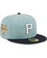 Фото #1 товара Men's Light Blue, Navy Pittsburgh Pirates Beach Kiss 59FIFTY Fitted Hat
