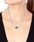 ფოტო #3 პროდუქტის EFFY® Black Tahitian Baroque Pearl (12mm) Oval Link 18" Pendant Necklace in Sterling Silver