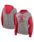 Фото #1 товара Women's Heather Gray/Scarlet Ohio State Buckeyes Blitz Color Block Legacy Pullover Hoodie