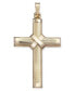 ფოტო #1 პროდუქტის Ridged Cross Pendant in 14k Gold