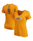 ფოტო #1 პროდუქტის Women's Anthony Davis Gold-Tone Los Angeles Lakers Team Playmaker Name Number V-Neck T-Shirt
