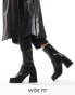 Фото #3 товара ASOS DESIGN Wide Fit Rover heeled leather boots in black