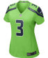 Фото #3 товара Women's Russell Wilson Neon Green Seattle Seahawks Alternate Game Jersey