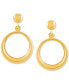 ფოტო #1 პროდუქტის Polished Drop Hoop Earrings in 14k Gold