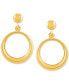 Polished Drop Hoop Earrings in 14k Gold