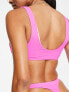 ASOS DESIGN mix and match v crop bikini top in bright pink