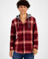 Фото #1 товара Men's Andrew Plaid Hooded Flannel Shirt, Created for Macy's