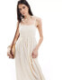 Фото #1 товара Vila broderie tie strap cami midi dress in cream