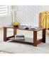 Фото #3 товара Walnut Double Layered Coffee Table - 43.3"x21.6"x16.5"