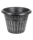 Outdoor Dragon Banded Plastic Planter Silver 13 Inches