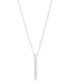Фото #1 товара Sterling Silver Pavé Sculpted Bar 40" Adjustable Pendant Necklace