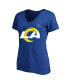 Фото #3 товара Women's Aaron Donald Royal Los Angeles Rams Super Bowl LVI Bound Plus Size Name and Number V-Neck T-shirt