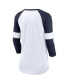 ფოტო #2 პროდუქტის Women's Seattle Seahawks White, Heather College Navy Football Pride Raglan 3/4-Sleeve T-shirt