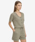 Women's Striped Knit Short-Sleeve Romper