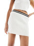 Фото #5 товара Miss Selfridge varsity tipped knitted mini skirt in cream