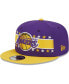 Фото #1 товара Men's Purple Los Angeles Lakers Banded Stars 9FIFTY Snapback Hat