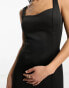 Фото #8 товара Miss Selfridge seam detail bodycon mini dress in black
