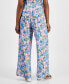 Petite High Rise Printed Wide Leg Pants, Created for Macy's