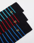 Farah 3 pack dress socks in multi stripes