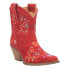 Dingo Sugar Bug Embroidery Floral Round Toe Cowboy Booties Womens Red Casual Boo 9 - фото #2