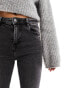 Фото #6 товара Stradivarius Petite straight bootcut jean in black wash