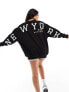 Фото #7 товара Missyempire New York back slogan sweatshirt in black