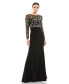 ფოტო #1 პროდუქტის Women's Beaded Illusion High Neck Trumpet Gown