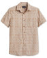 Фото #1 товара Men's Deacon Chambray Tile Print Short Sleeve Button-Front Shirt