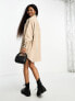 ASOS DESIGN Petite cord sloppy oversized shirt dress with pocket detail in stone 30 - фото #8