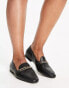 ASOS DESIGN Wide Fit Mingle chain loafers in black