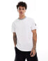 Calvin Klein logo tape collar and side patch t-shirt in white