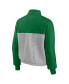 Фото #2 товара Women's Green, Heathered Gray Oregon Ducks Sideline to Sideline Colorblock Quarter-Zip Jacket