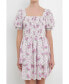 ფოტო #1 პროდუქტის Women's Tiered Smocked Mini Dress