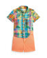 ფოტო #1 პროდუქტის Baby Boys Cotton Madras Shirt and Chino Shorts Set