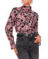 ფოტო #1 პროდუქტის Women's Printed Long-Sleeve Open-Back Blouse