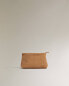 Small split suede toiletry bag