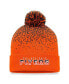 Фото #3 товара Men's Orange Philadelphia Flyers Iconic Gradient Cuffed Knit Hat with Pom