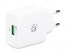 Фото #2 товара Manhattan Wall/Power Mobile Device Charger (Euro 2-pin) - USB-A Port - Output: 1x 18W (Qualcomm Quick Charge) - White - Phone Charger - Three Year Warranty - Box - Indoor - AC - 12 V - White