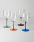 Фото #3 товара Bottoms Up Color Bottom Wine Glasses, Set of 4