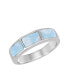 ფოტო #1 პროდუქტის Sterling Silver Triple Larimar Ring